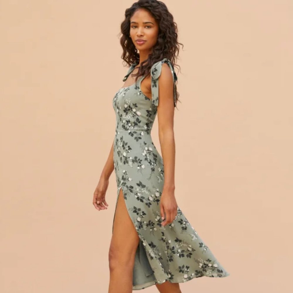 Reformation Twilight Dress in Verde